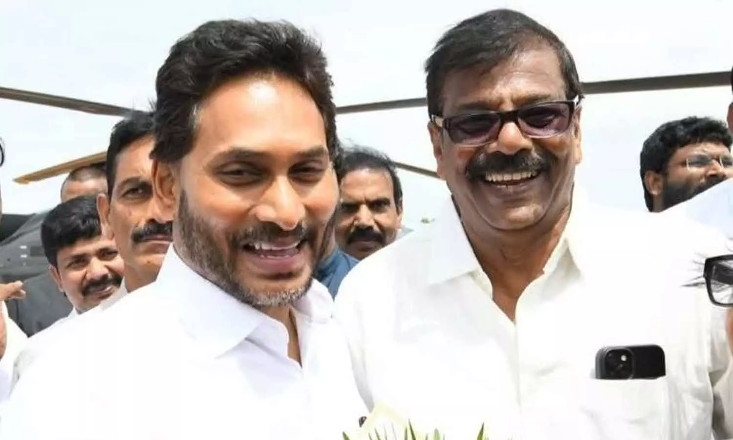 Anam Vijay Kumar Reddy with YSRCP president YS Jagan Mohan Reddy (File photo) Anam Vijay Kumar Reddy with YSRCP president YS Jagan Mohan Reddy (File photo)
