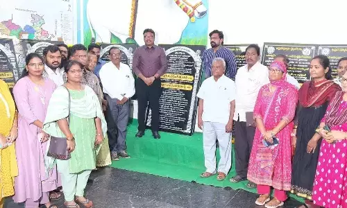 Prakasam collector P Raja Babu inaugurating Ayushman Arogya Mandir- Village Health Clinics in Ongole on Tuesday