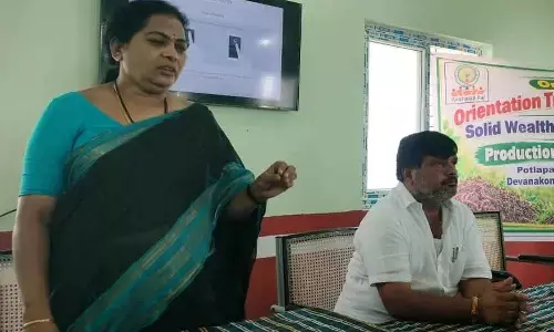 MPDO Jyothi addressing a meeting in Nandyal on Wednesday MPDO Jyothi addressing a meeting in Nandyal on Wednesday