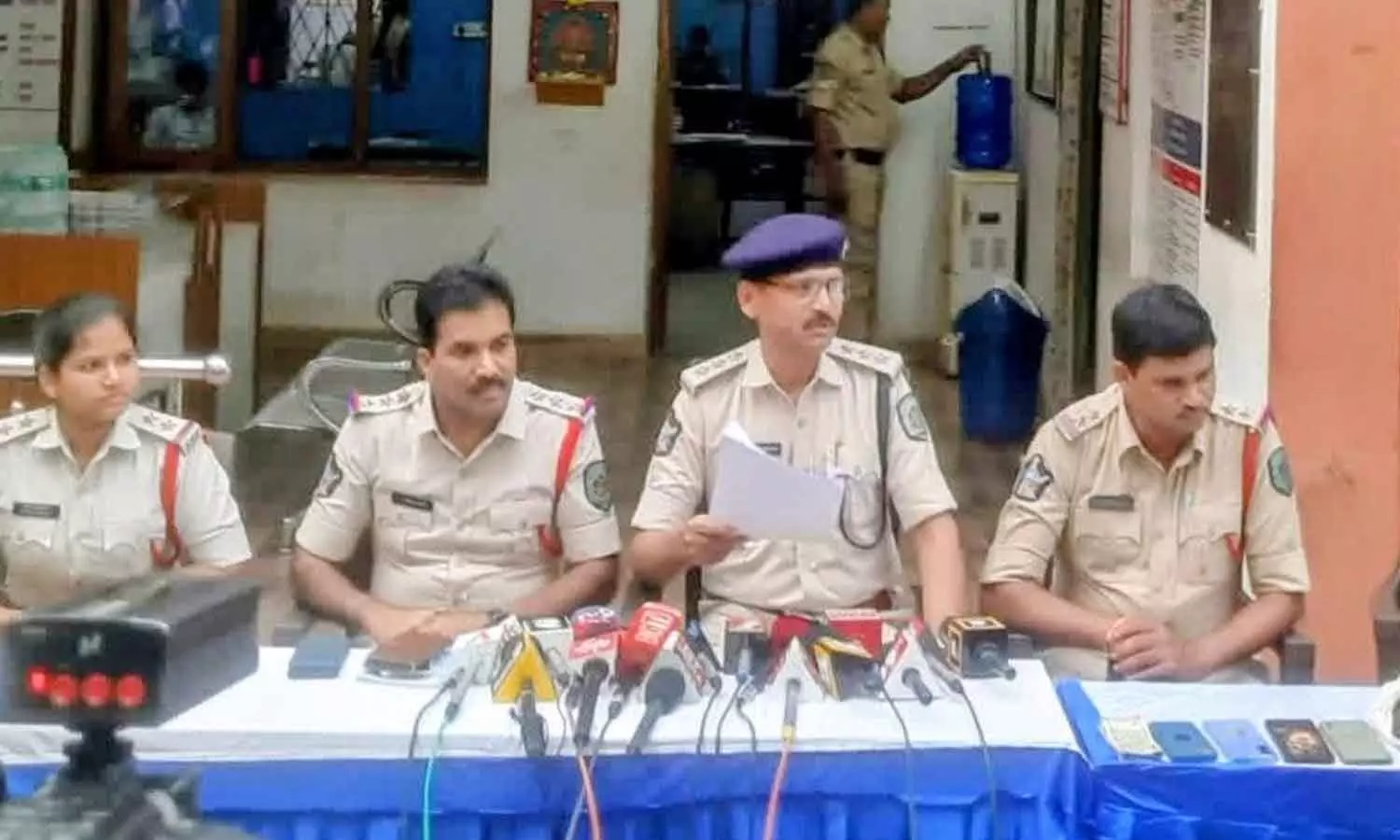 East division ACP Lakshmana Murthy briefing the media in Visakhapatnam on Thursday East division ACP Lakshmana Murthy briefing the media in Visakhapatnam on Thursday