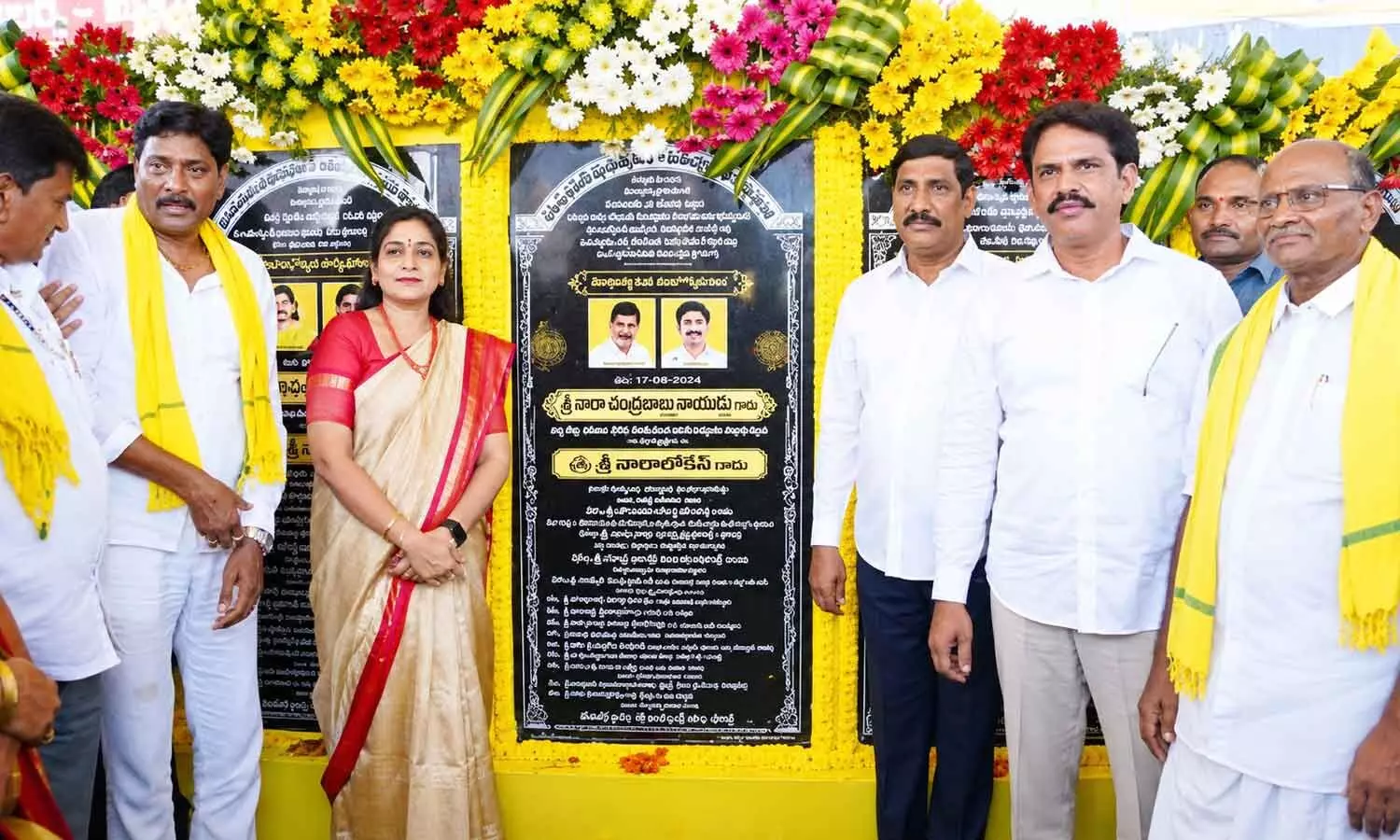 Ministers Vangalapudi Anitha, BC Janardhana Reddy and MLA Yeluri Sambasiva Rao launching developmental works in Parchur on Thursday Ministers Vangalapudi Anitha, BC Janardhana Reddy and MLA Yeluri Sambasiva Rao launching developmental works in Parchur on Thursday