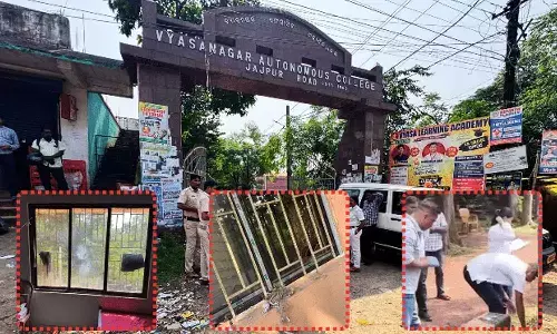 Vyasanagar College poll cancelled after blasts Vyasanagar College poll cancelled after blasts
