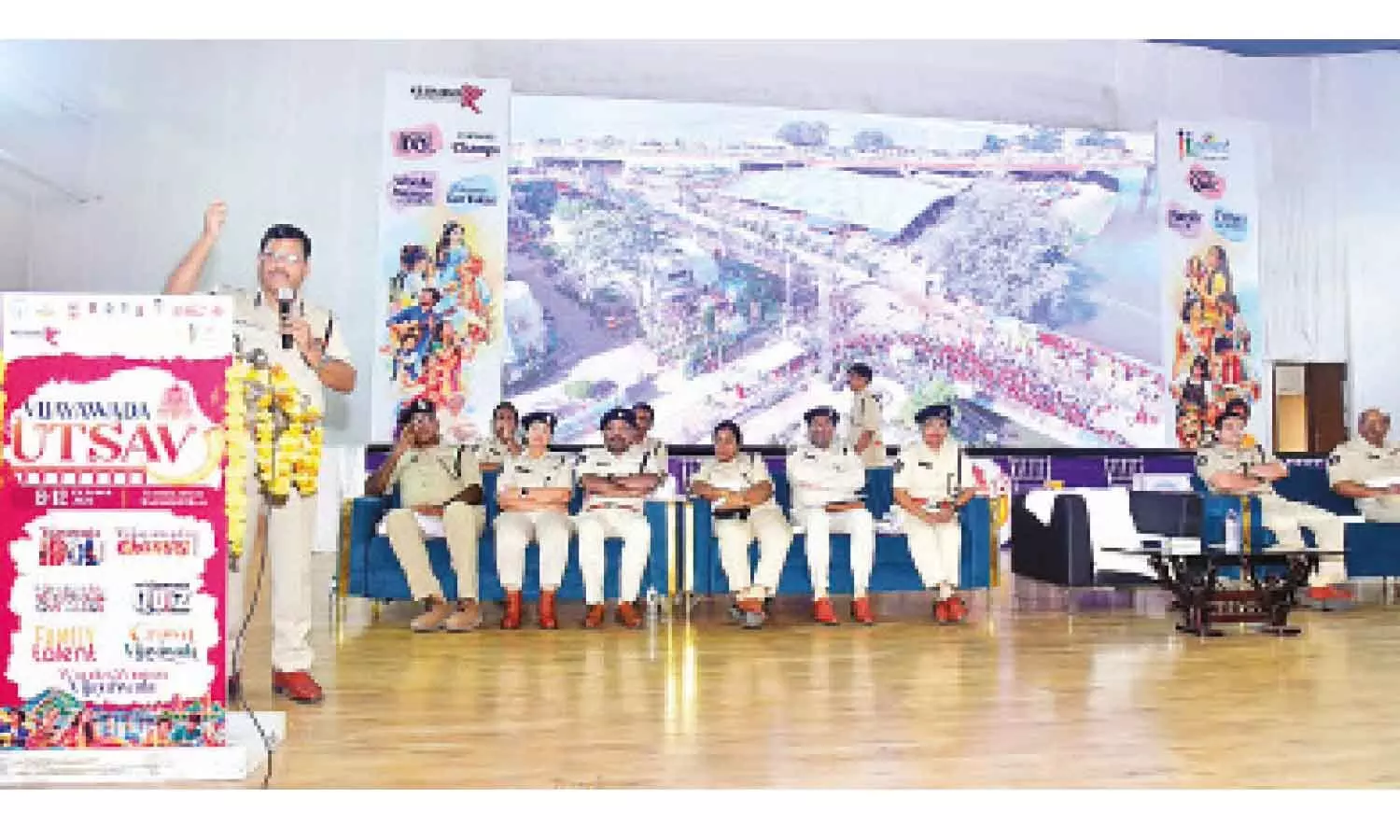 NTR Police Commissioner SV Rajasekhar Babu addressing police personnel at a meeting in Vijayawada on Saturday NTR Police Commissioner SV Rajasekhar Babu addressing police personnel at a meeting in Vijayawada on Saturday