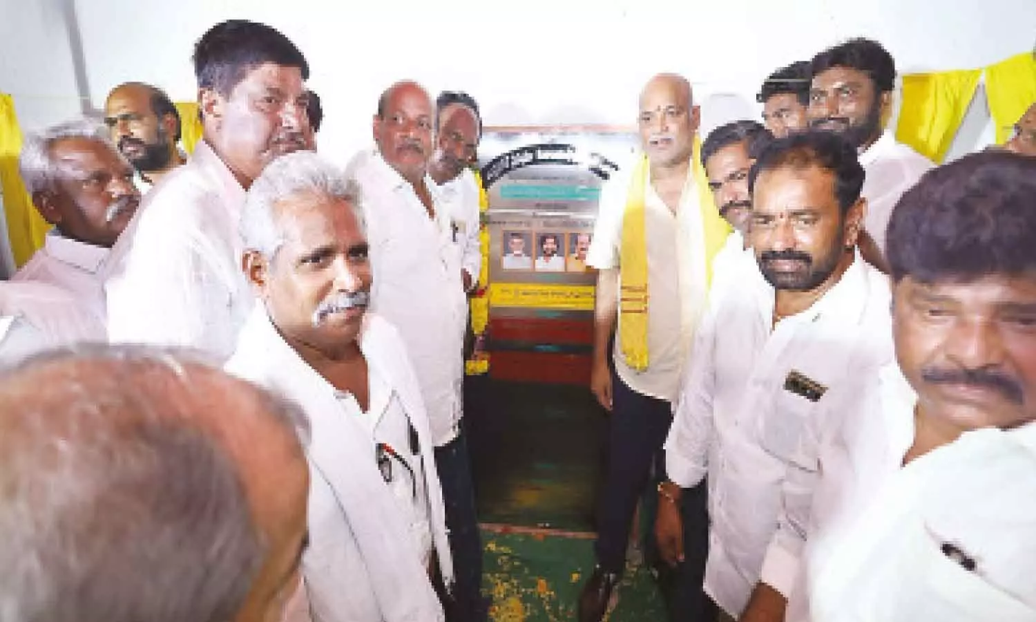 Gannavaram MLA Yarlagadda Venkatrao laying foundation stone for road works at Nunna on Saturday Gannavaram MLA Yarlagadda Venkatrao laying foundation stone for road works at Nunna on Saturday