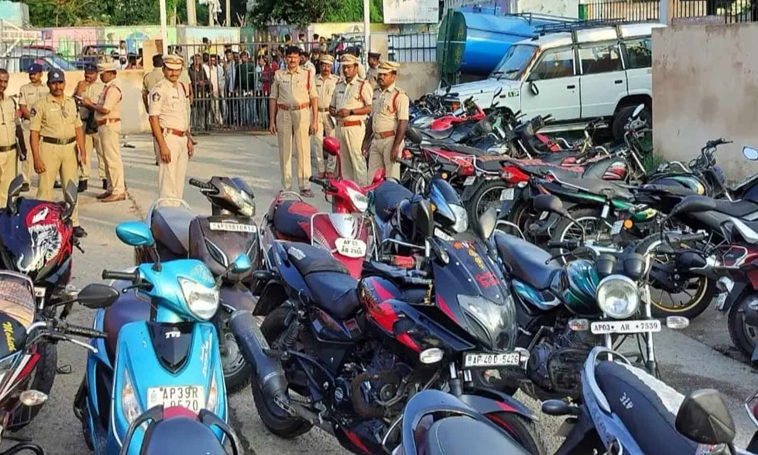Police Seize 107 Undocumented Vehicles in Bapatla Election Security Searches
