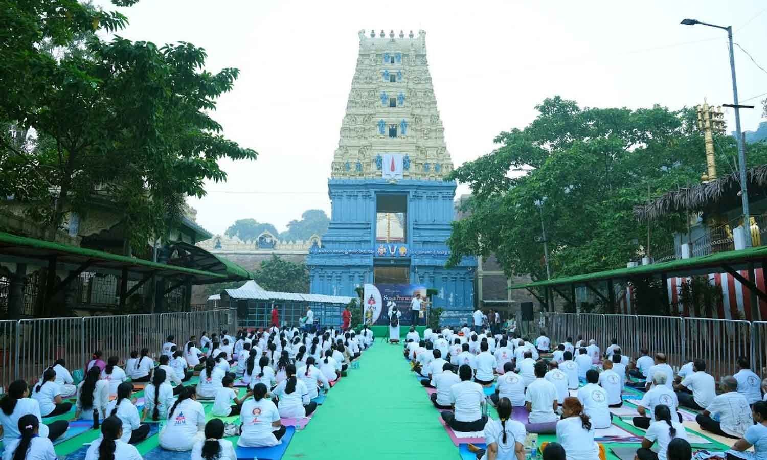 325 Practitioners Perform 108 Surya Namaskars at Simhachalam