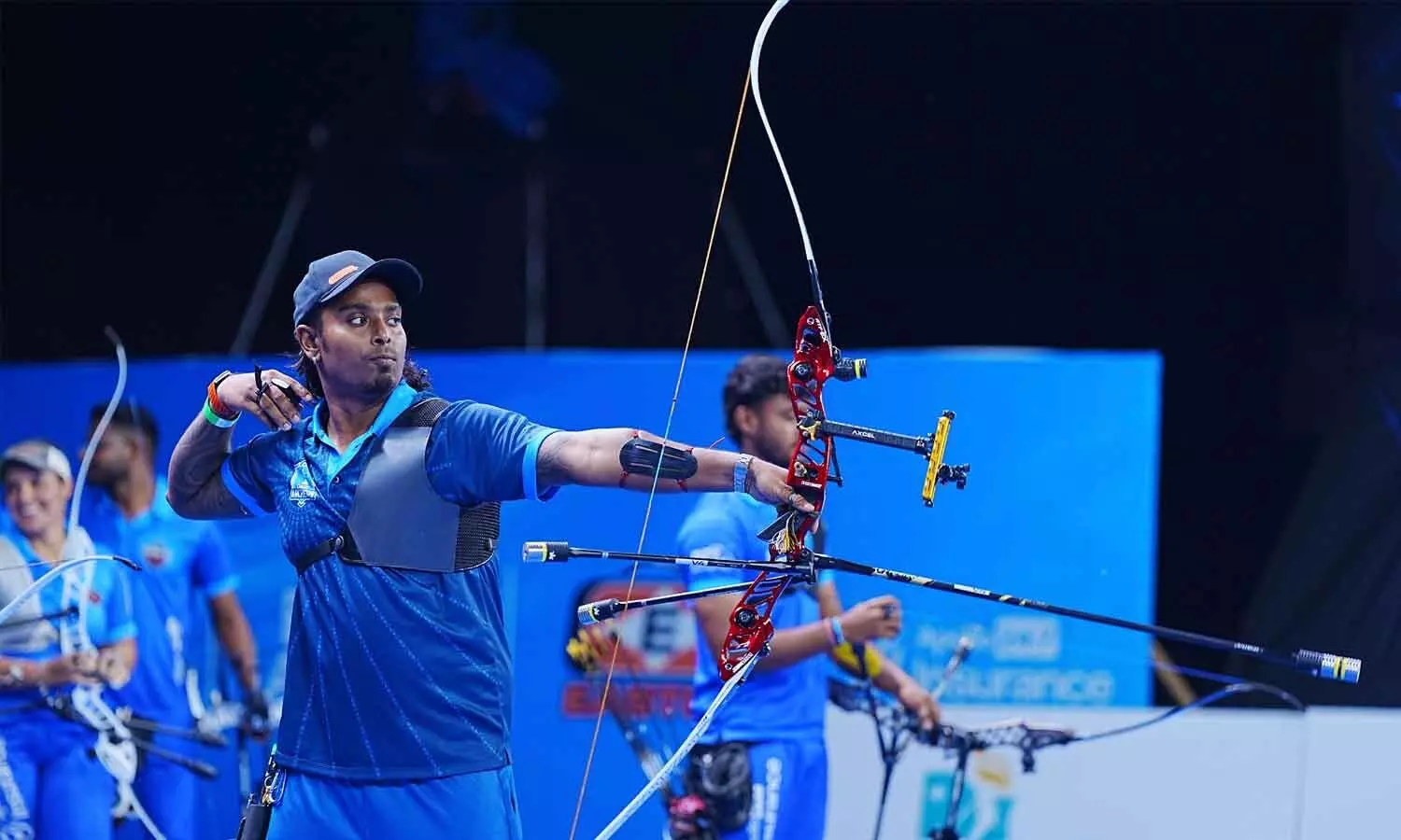 Atanu Das, recurve archer of Chero Archers in action during day 4 of the APL Season 2 n Hyderabad on Sunday Atanu Das, recurve archer of Chero Archers in action during day 4 of the APL Season 2 n Hyderabad on Sunday
