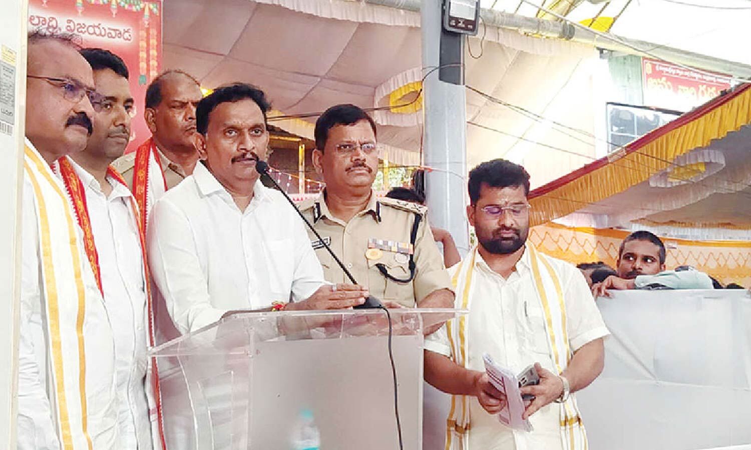 Officials Review Grand Dasara Arrangements at Kanaka Durga Temple