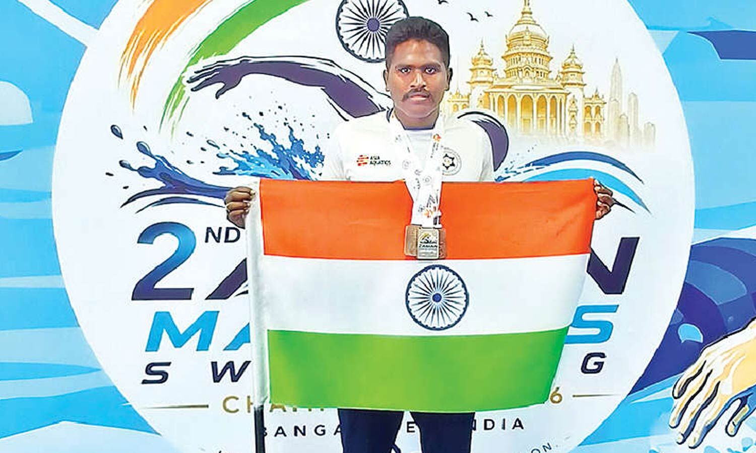 BSF Swimmer From NTR District Wins Three Asian Masters Medals
