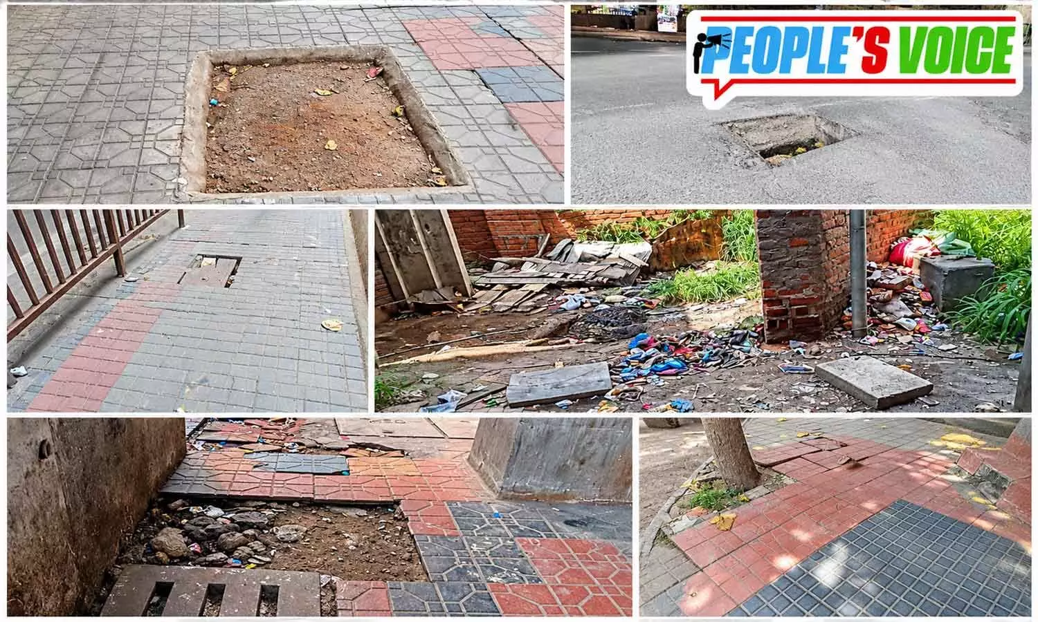 Look here, please …! Chikkadpally Metro Rly Stn pavement cries for attention Look here, please …! Chikkadpally Metro Rly Stn pavement cries for attention