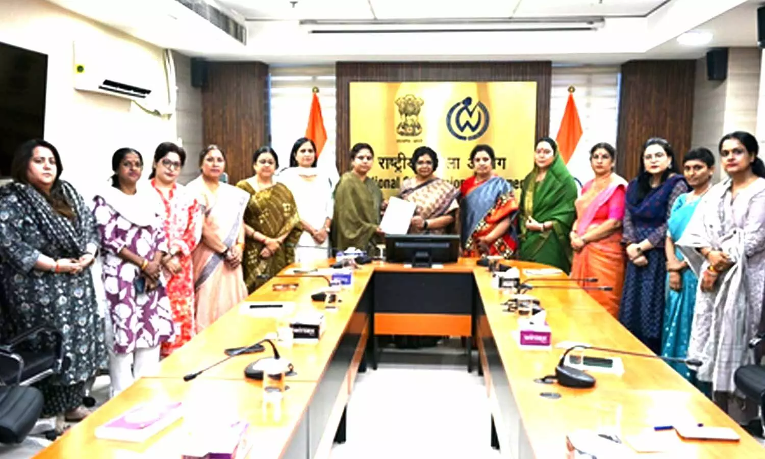 BJP Mahila Morcha delegation meets NCW chief, seeks action against Congress MP in sexual harassment case BJP Mahila Morcha delegation meets NCW chief, seeks action against Congress MP in sexual harassment case