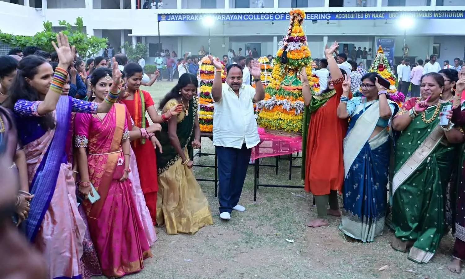 JPNCE celebrates Bathukamma with traditional fervour JPNCE celebrates Bathukamma with traditional fervour