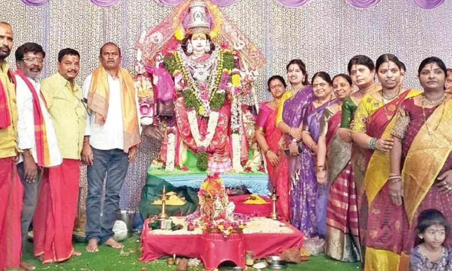 Special prayers offered to Goddess at yoga centre Special prayers offered to Goddess at yoga centre