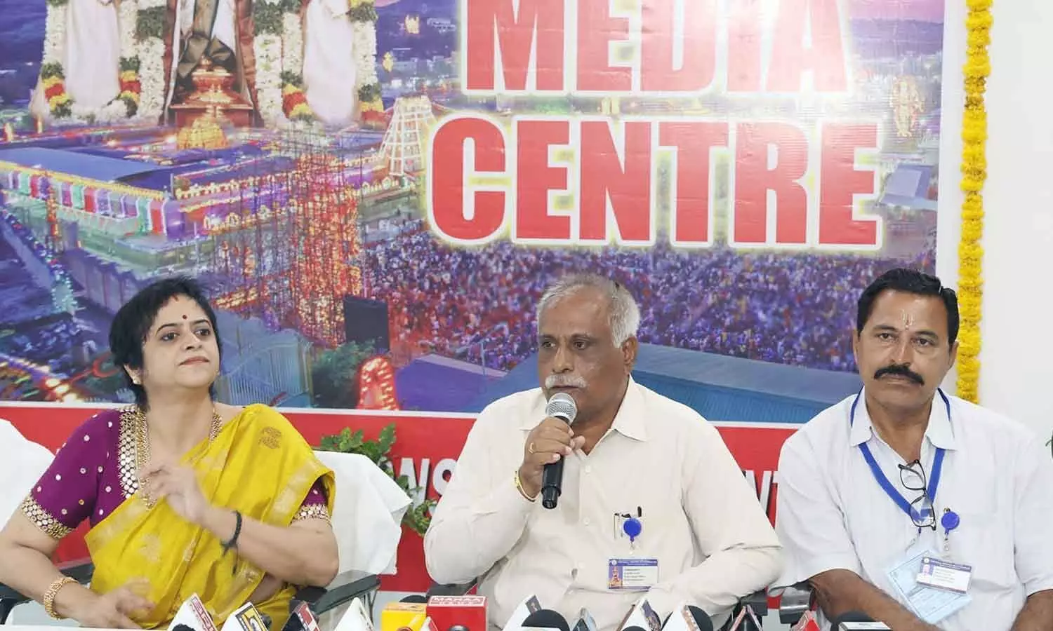 TTD Forest Range Officer Doraswamy addressing the media in Tirumala on Thursday TTD Forest Range Officer Doraswamy addressing the media in Tirumala on Thursday