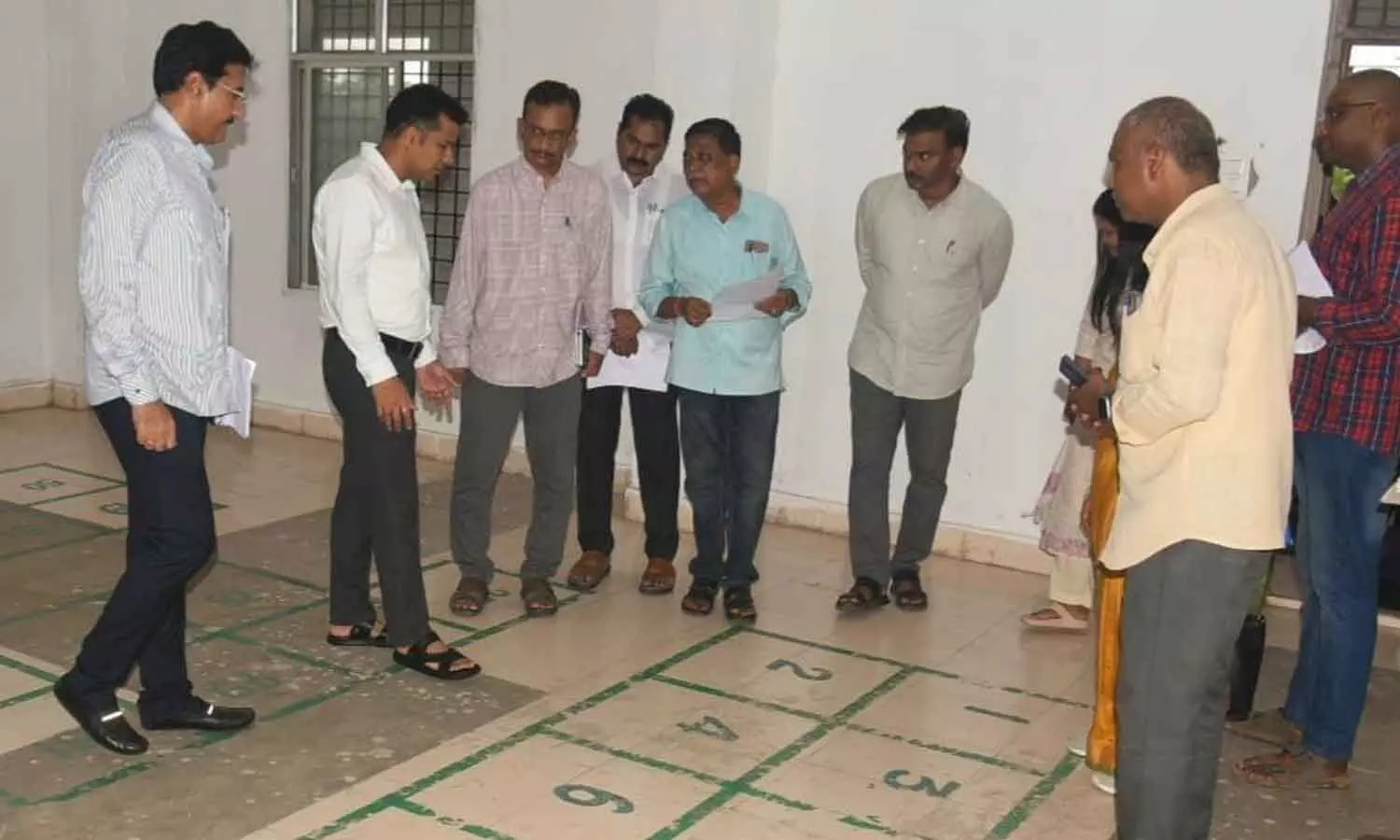 District Collector Himanshu Shukla inspecting a polling center at Butchireddy Palem mandal on Thursday District Collector Himanshu Shukla inspecting a polling center at Butchireddy Palem mandal on Thursday
