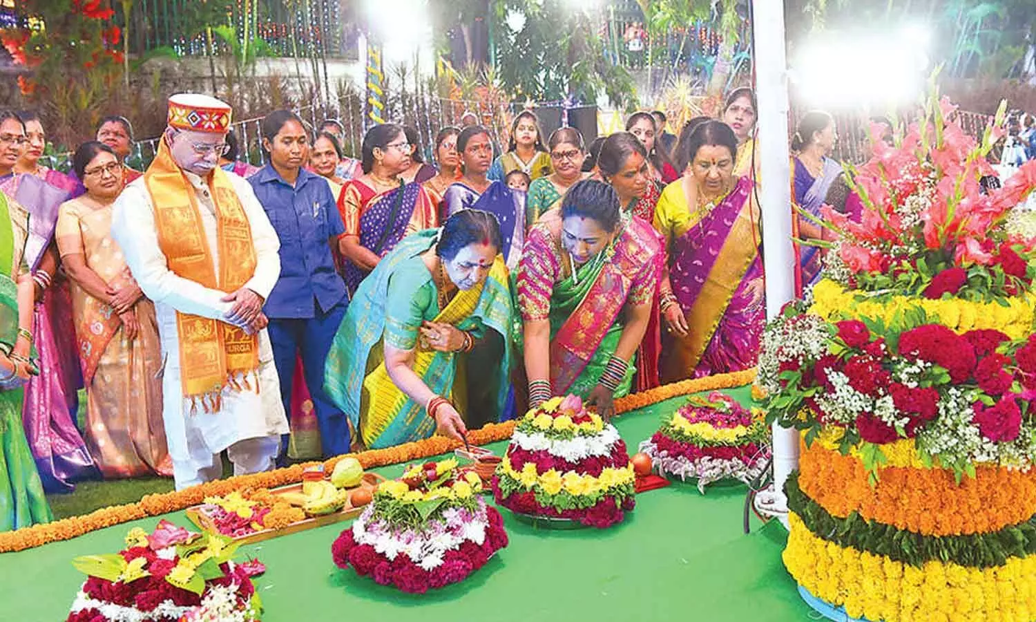 Guv attends Bathukamma festivities at Lok Bhavan Guv attends Bathukamma festivities at Lok Bhavan