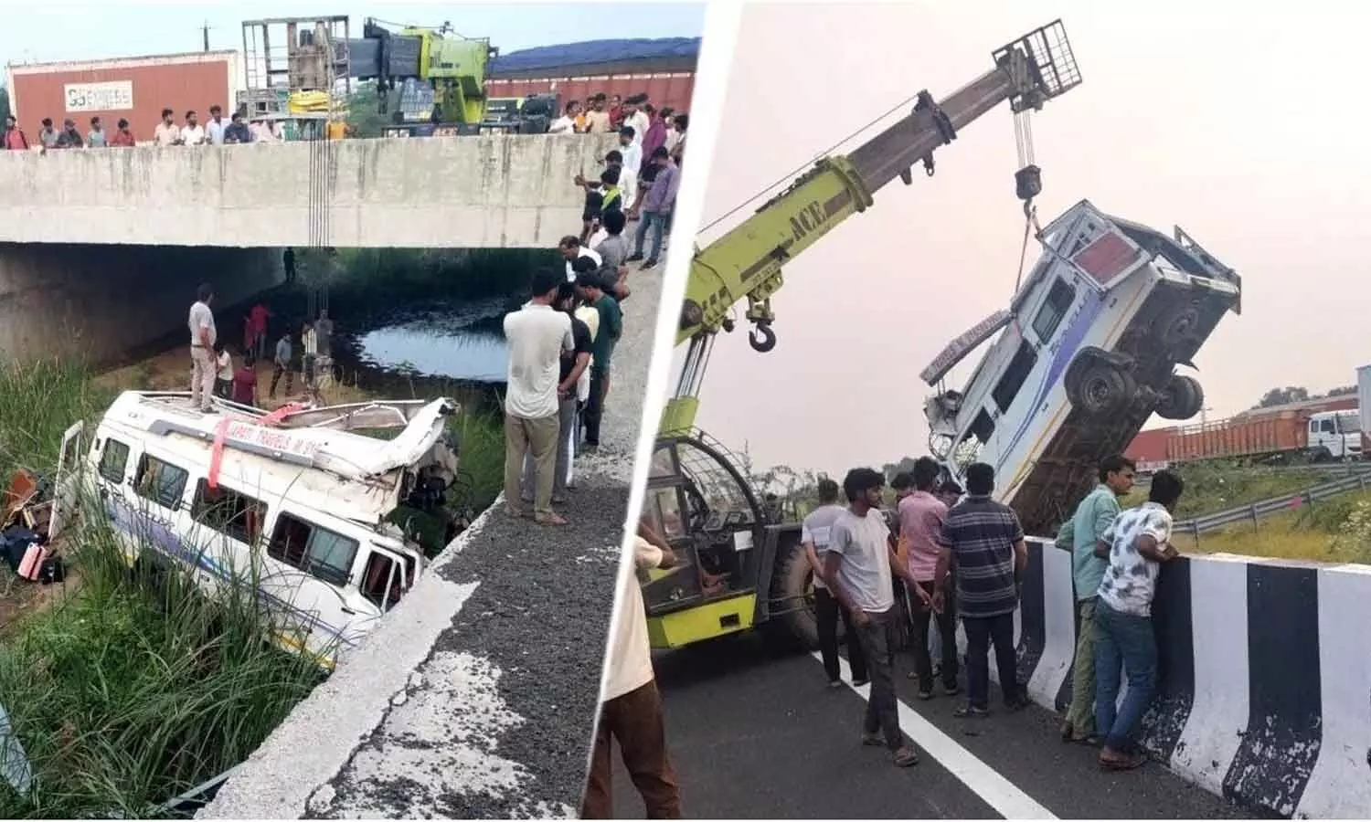 8 killed as bus plunges 15 feet off Delhi-Mumbai Expressway 8 killed as bus plunges 15 feet off Delhi-Mumbai Expressway