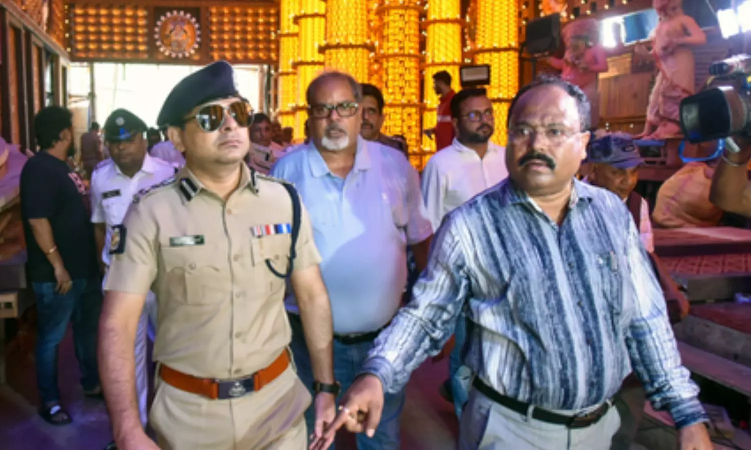 A day after 19 people were killed in a stampede at a Durga Puja pandal in Kolkata A day after 19 people were killed in a stampede at a Durga Puja pandal in Kolkata