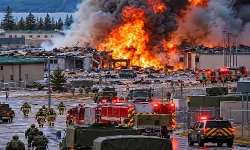 Major fire breaks out in Alberta military base Major fire breaks out in Alberta military base