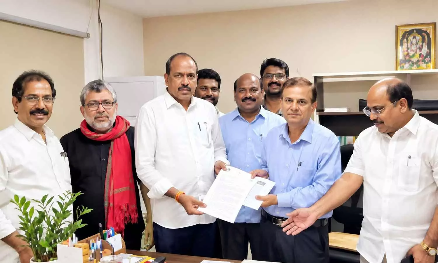 YSRCP delegation led by MLC Lella Appi Reddy submitting evidence of alleged TDP violence against YSRCP candidates to State Election Commissioner Anil Chandra Punetha in Amaravati on Monday YSRCP delegation led by MLC Lella Appi Reddy submitting evidence of alleged TDP violence against YSRCP candidates to State Election Commissioner Anil Chandra Punetha in Amaravati on Monday