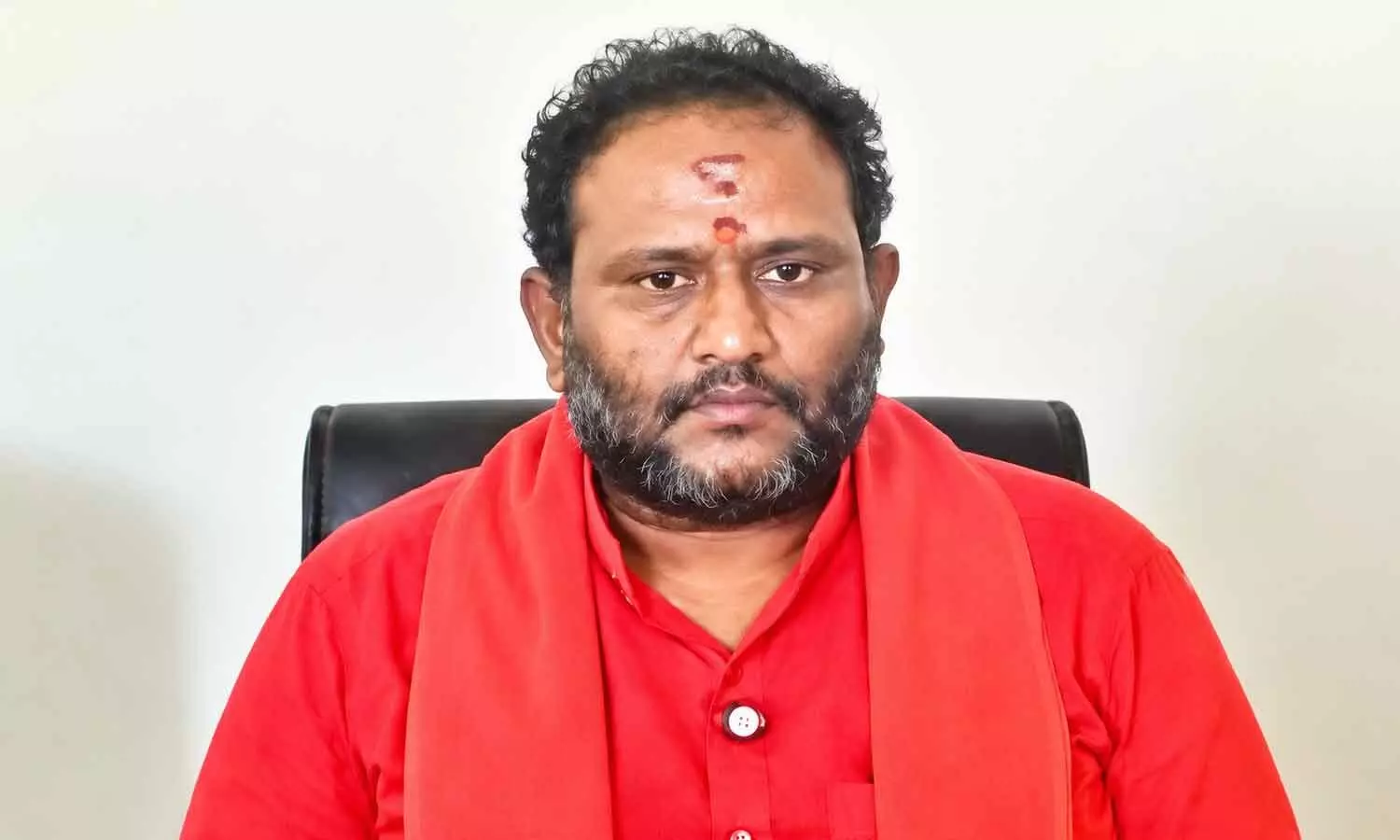 MLC K Srikanth speaking to the media in Kuppam on Monday MLC K Srikanth speaking to the media in Kuppam on Monday