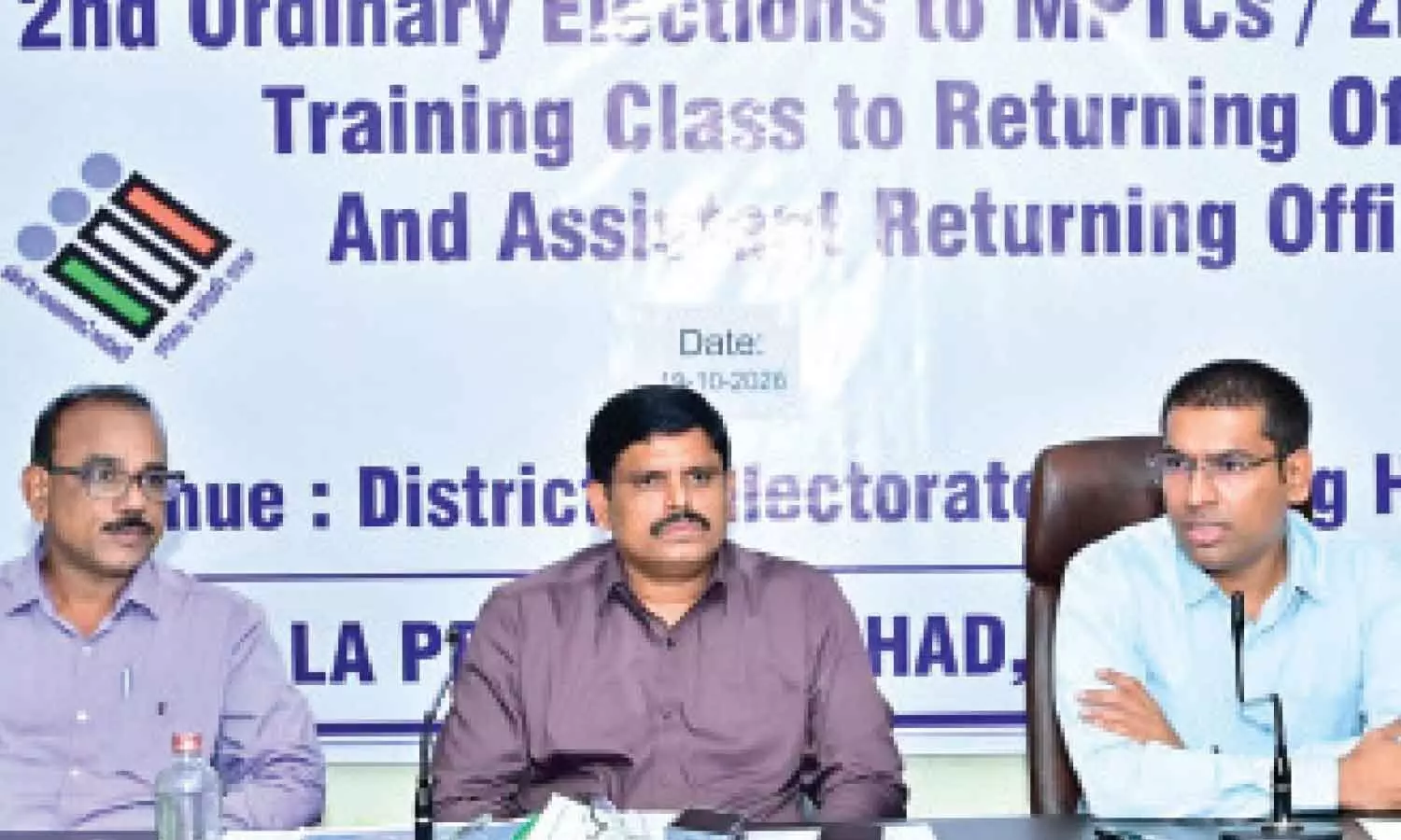 District Collector Dr S Venkateswar addressing a training programme in Tirupati on Monday. JC R Govinda Rao and ZP CEO TN Sobhan Babu are also seen. District Collector Dr S Venkateswar addressing a training programme in Tirupati on Monday. JC R Govinda Rao and ZP CEO TN Sobhan Babu are also seen.