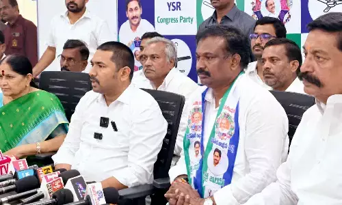 Darsi MLA and YSRCP leader Dr Buchepalli Sivaprasad Reddy speaking at a press meet in Ongole on Monday Darsi MLA and YSRCP leader Dr Buchepalli Sivaprasad Reddy speaking at a press meet in Ongole on Monday