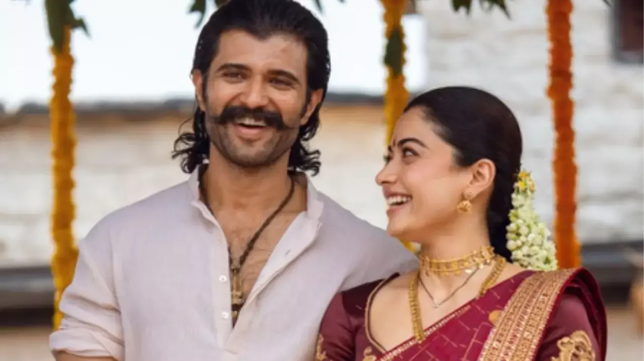 Actors Vijay Deverakonda and Rashmika Mandanna marked their first Dussehra together. Actors Vijay Deverakonda and Rashmika Mandanna marked their first Dussehra together.