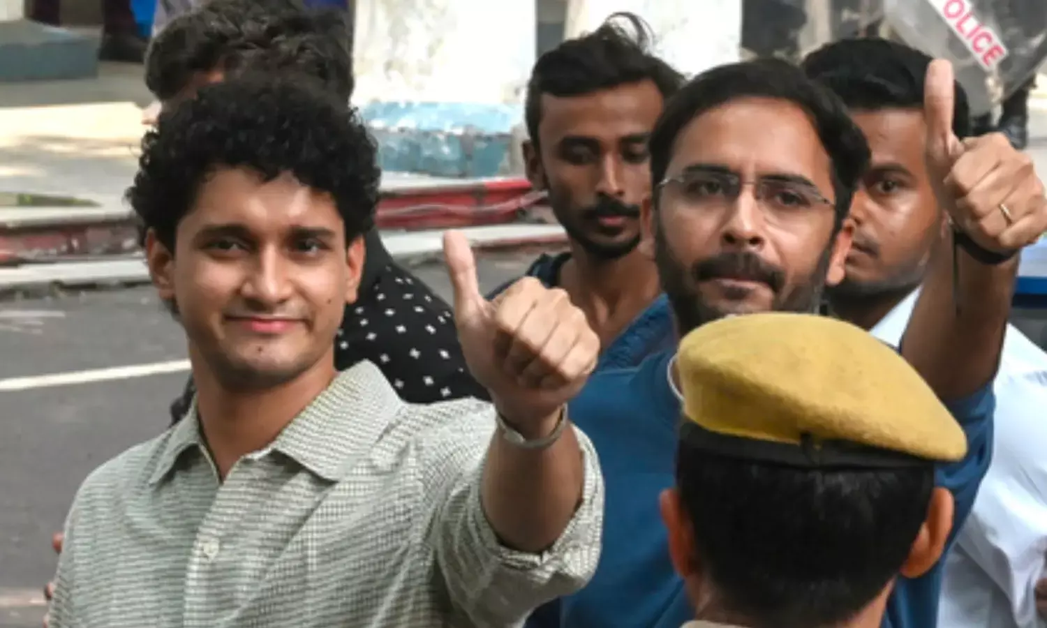Cockroach Janata Party (CJP) leaders Saurav Das