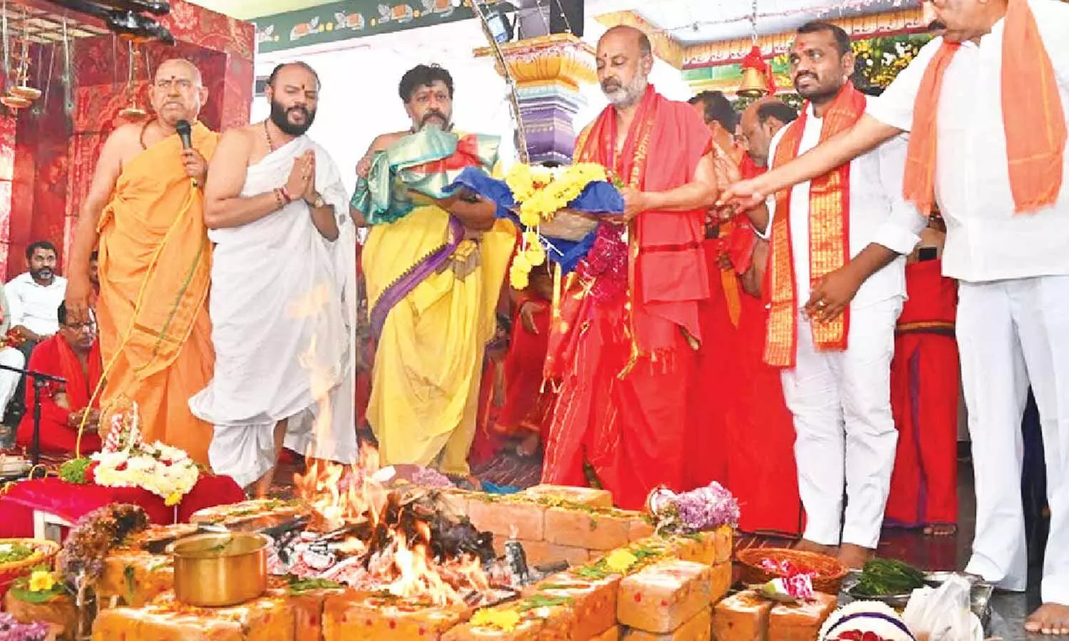 Bandi Sanjay performs Chandi Homam at Mahashakti temple Bandi Sanjay performs Chandi Homam at Mahashakti temple