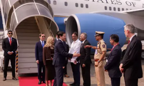 US Secretary of State Marco Rubio arrived in Mumbai on Tuesday US Secretary of State Marco Rubio arrived in Mumbai on Tuesday