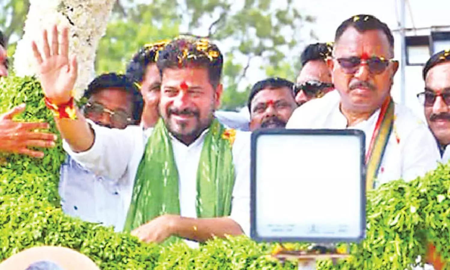 CM Revanth Reddy celebrates Dasara with family, friends in native village CM Revanth Reddy celebrates Dasara with family, friends in native village