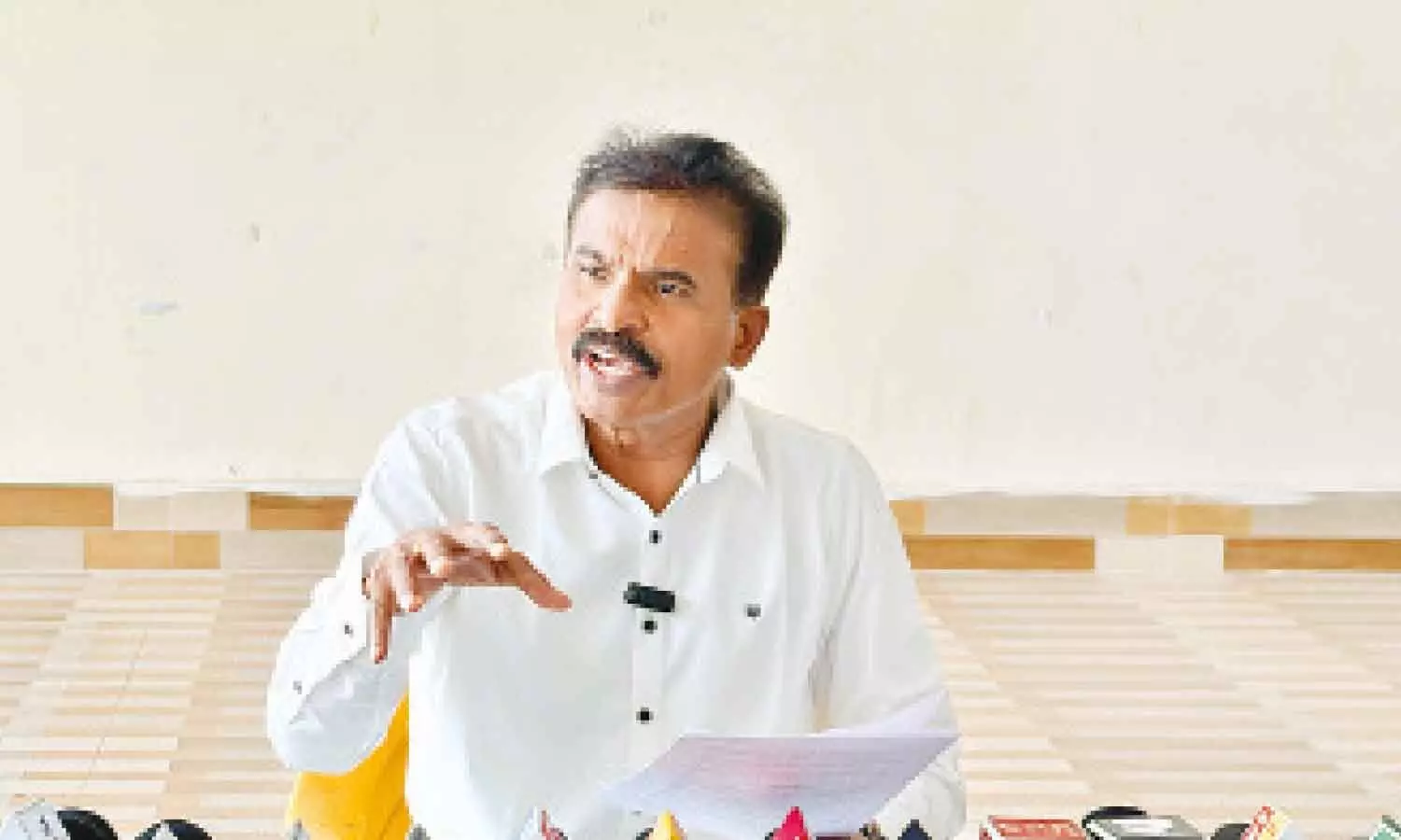 TDP state leader Madigani Gurunadham addressing a press conference at Vijayawada Press Club on Thursday TDP state leader Madigani Gurunadham addressing a press conference at Vijayawada Press Club on Thursday