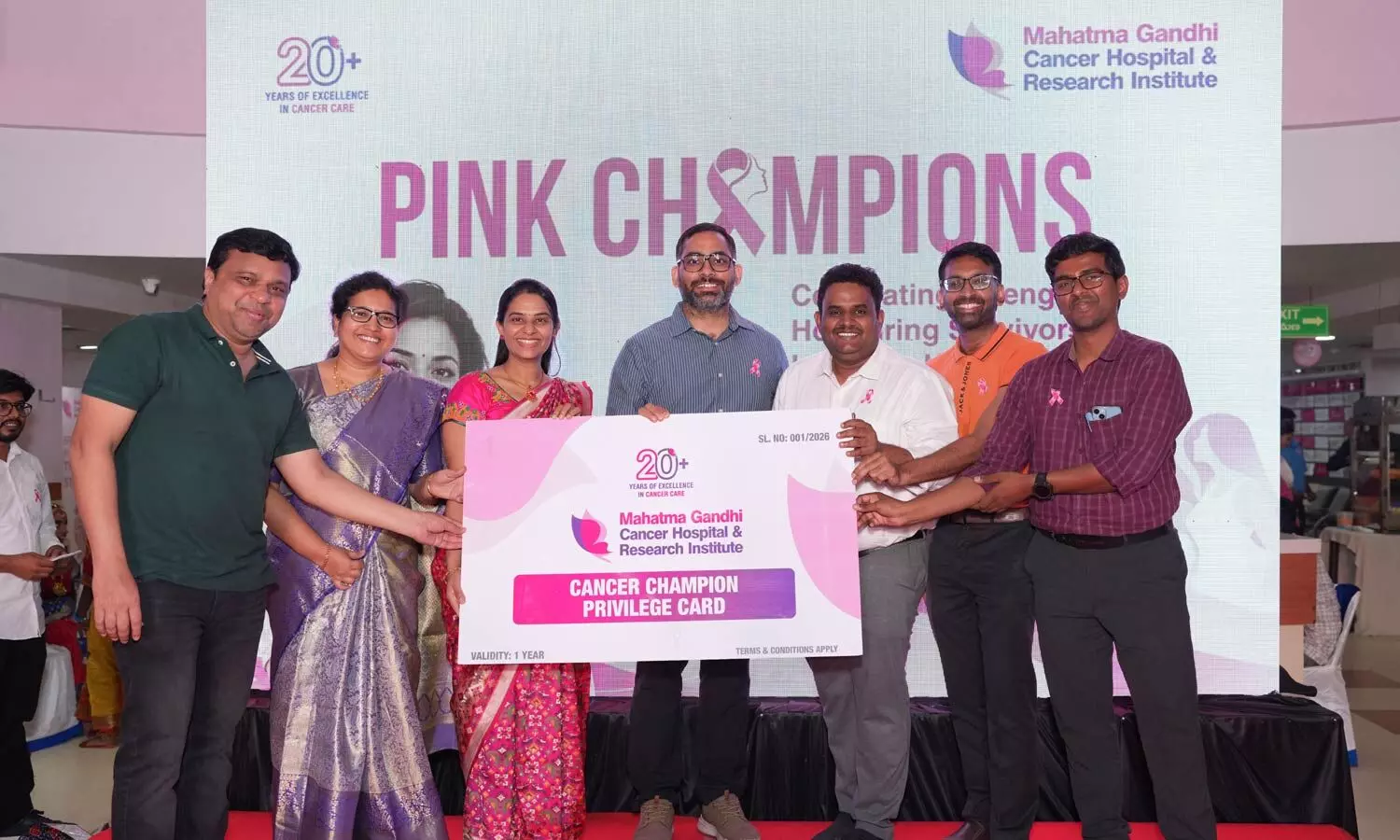 Doctors at the hospital launching the ‘Cancer Champion Privilege Card’ in Visakhapatnam on Sunday Doctors at the hospital launching the ‘Cancer Champion Privilege Card’ in Visakhapatnam on Sunday