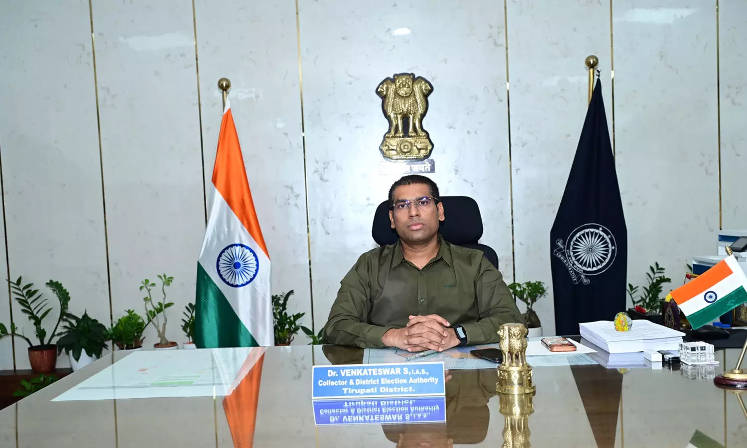 Tirupati District Collector and District Election Authority Dr S Venkateswar S, IAS, briefing media persons on Sunday regarding preparations for the upcoming CII Regional Summit at Sri City Tirupati District Collector and District Election Authority Dr S Venkateswar S, IAS, briefing media persons on Sunday regarding preparations for the upcoming CII Regional Summit at Sri City
