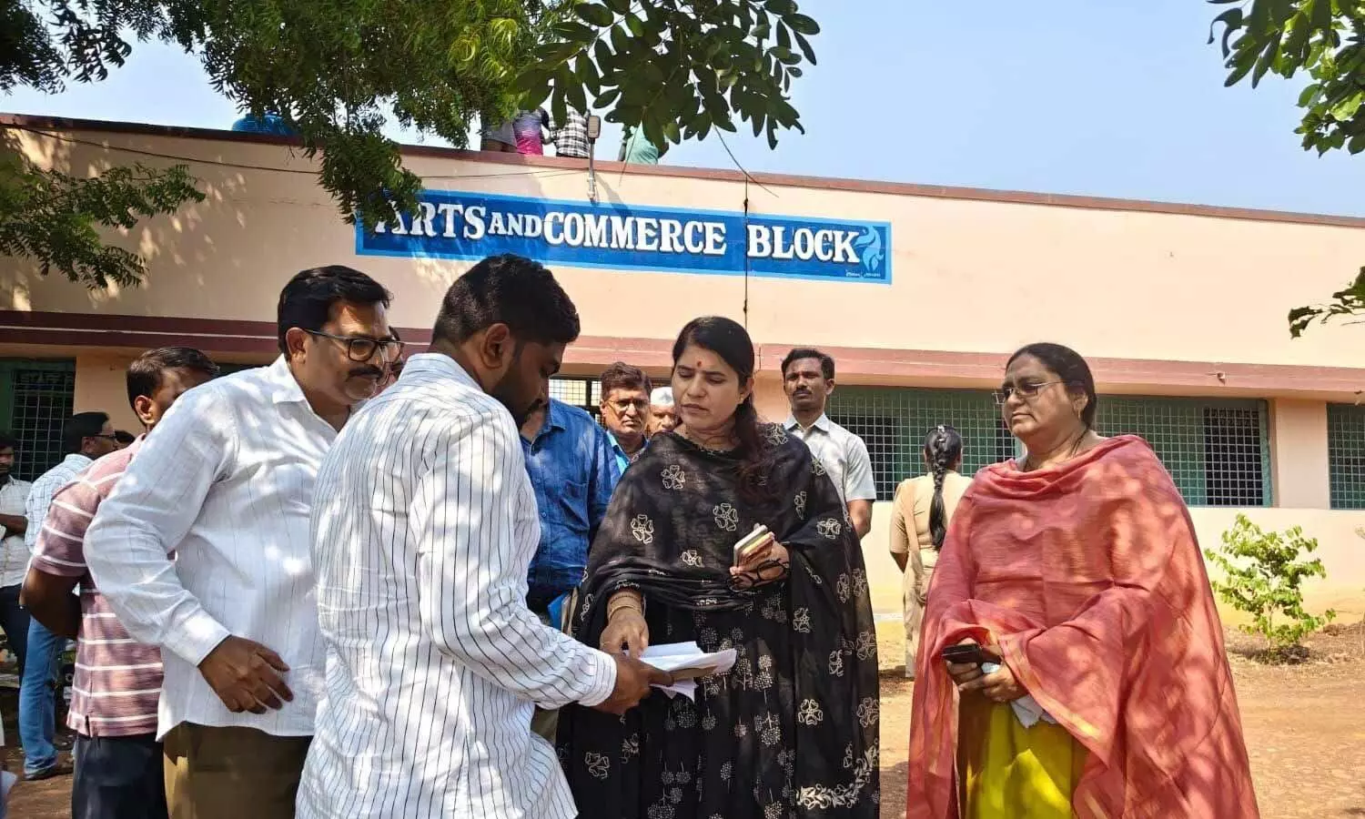 Collector Rajakumari inspecting facilities at Government Degree College in Nandikotkur on Sunday Collector Rajakumari inspecting facilities at Government Degree College in Nandikotkur on Sunday