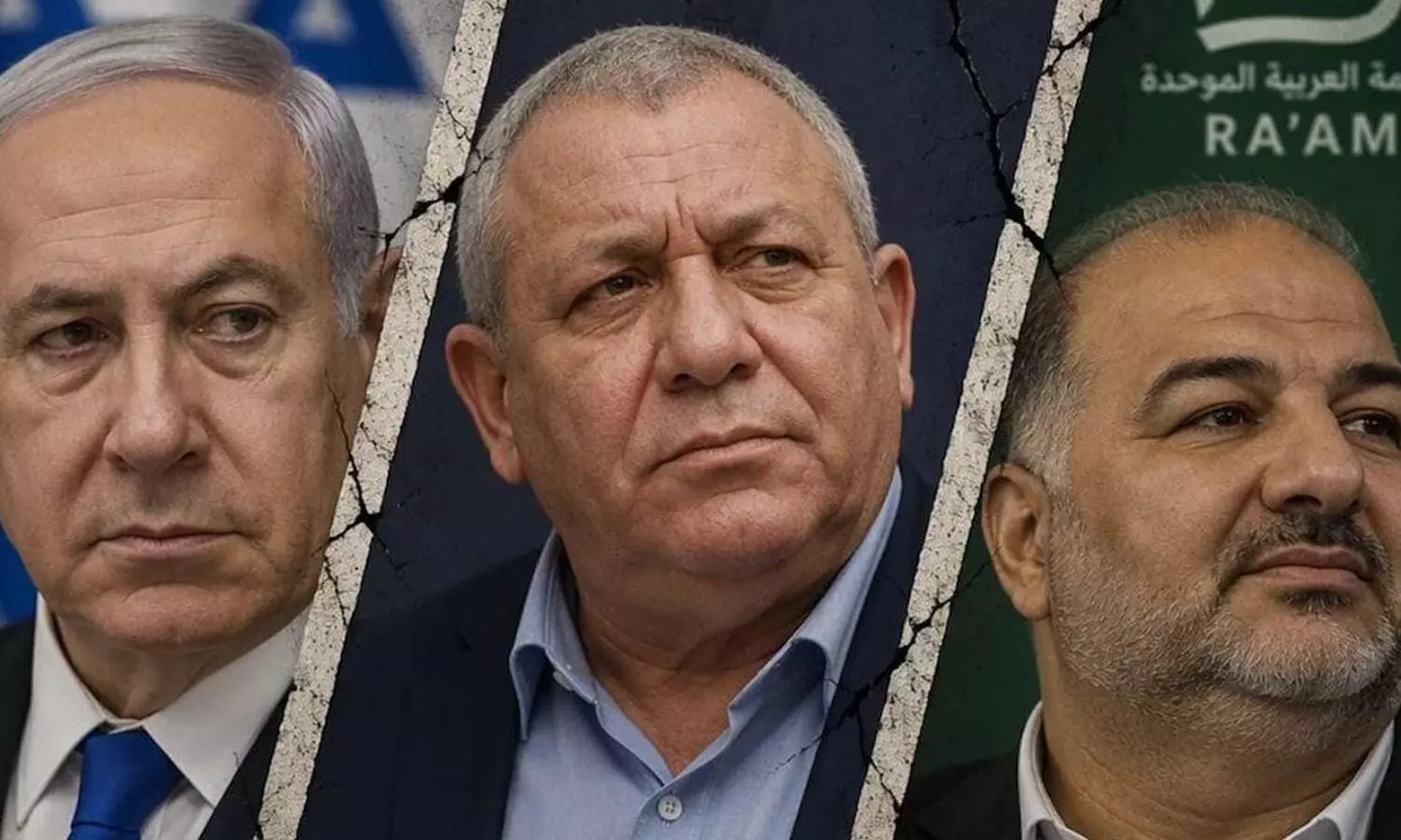 Netanyahu, Gadi Eisenkot and Mansour Abbas of Raam party Netanyahu, Gadi Eisenkot and Mansour Abbas of Raam party