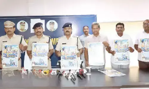 Bapatla SP B Umamaheswar and other officials launching SAMARTH app in Bapatla on Thursday