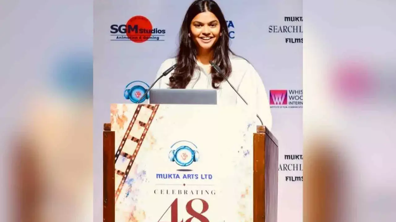 Subhash Ghai gets emotional watching daughter Muskaan deliver her first speech at Mukta Arts Subhash Ghai gets emotional watching daughter Muskaan deliver her first speech at Mukta Arts