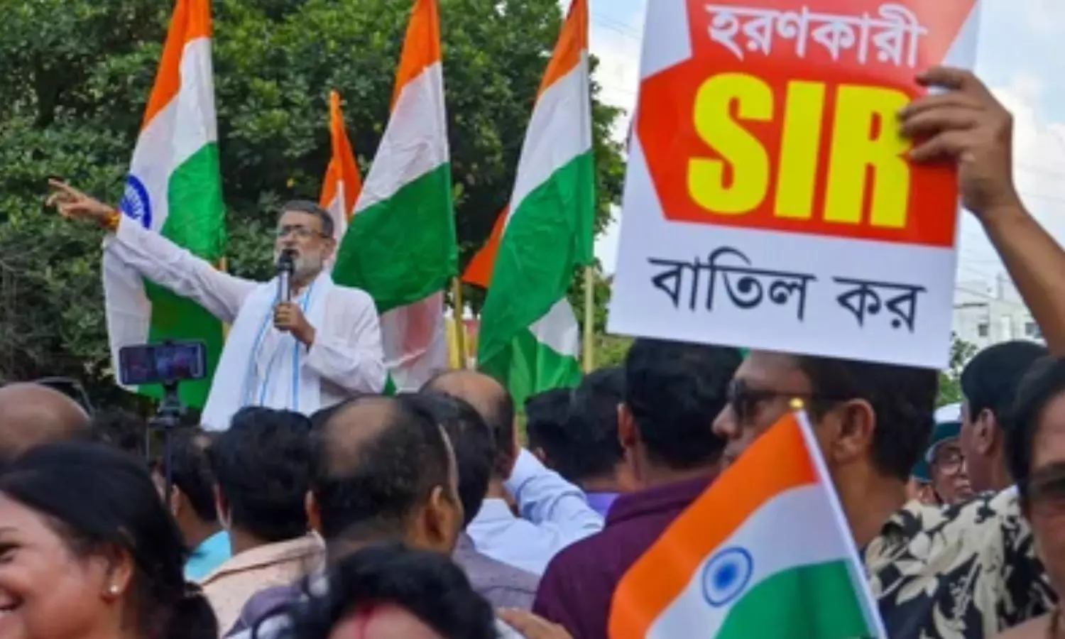 took part in a massive protest rally organised by the INDIA Bloc parties took part in a massive protest rally organised by the INDIA Bloc parties