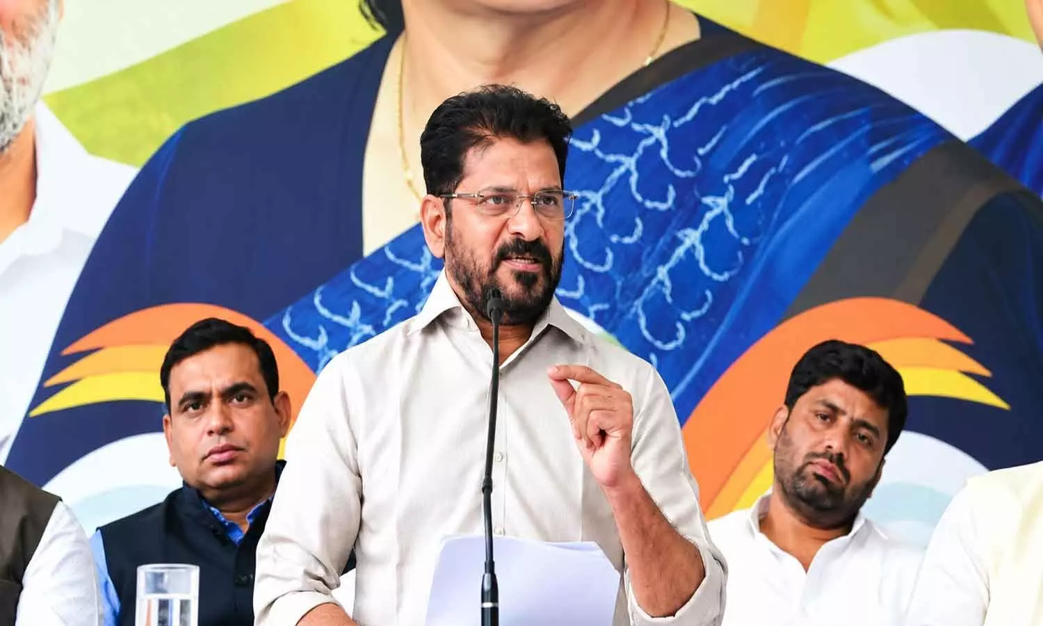 Chief Minister A Revanth Reddy addressing the media in New Dlhi on Friday Chief Minister A Revanth Reddy addressing the media in New Dlhi on Friday