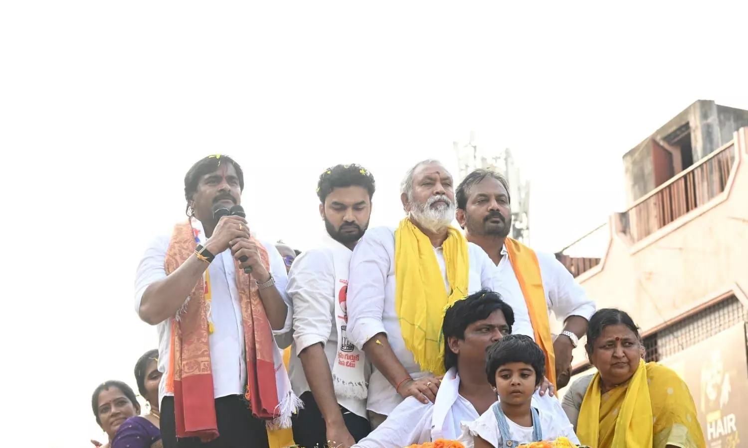 TDP mayor candidate JB Srinivas addressing the people during a rally in Tirupati on Friday TDP mayor candidate JB Srinivas addressing the people during a rally in Tirupati on Friday