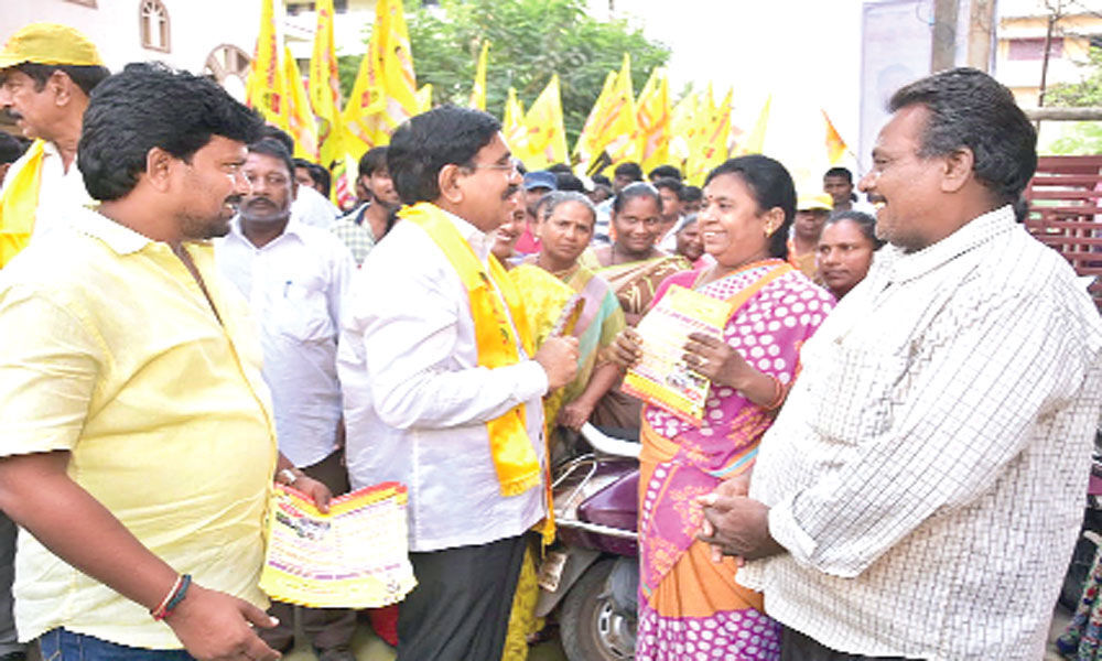 TDP, YSRCP candidates launch poll campaign