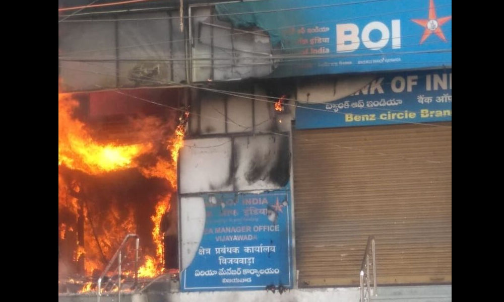 Bank of India ATM gutted in fire at Vijayawada