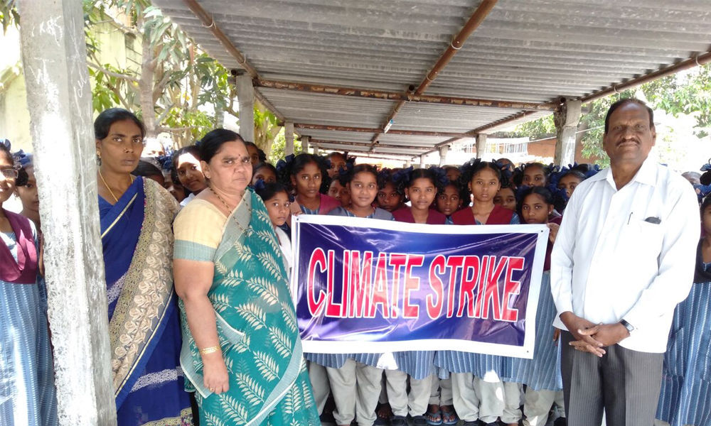 Students protest against climate change inaction in Bapatla