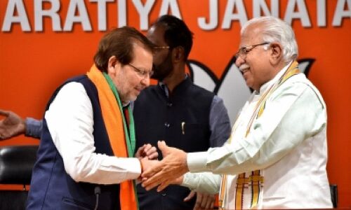 Karnal ex-MP Arvind Sharma joins BJP