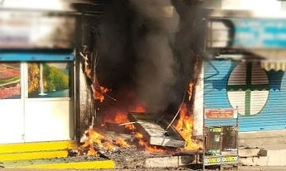 Two ATMs gutted in fire in Warangal