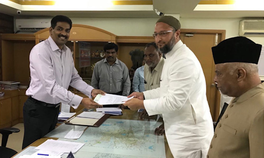 Owaisi files nomination for 4th term from Hyd