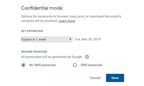 Now you can send emails using Gmails Confidential Mode