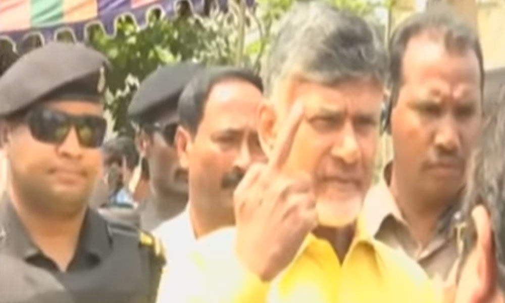 CM Chandrababu Naidu cast his vote for MLC elections